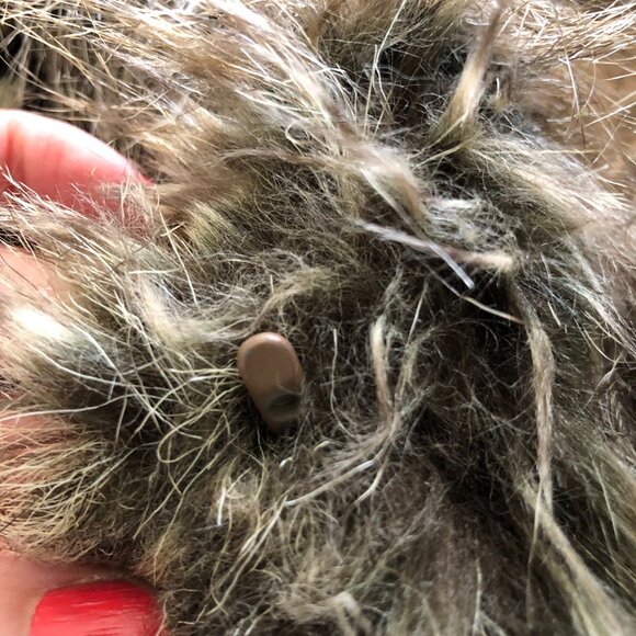 Trina Turk Women’s Faux Fur Coat Size M Medium Outdoor Winter Being Tan Brown - Picture 11 of 11